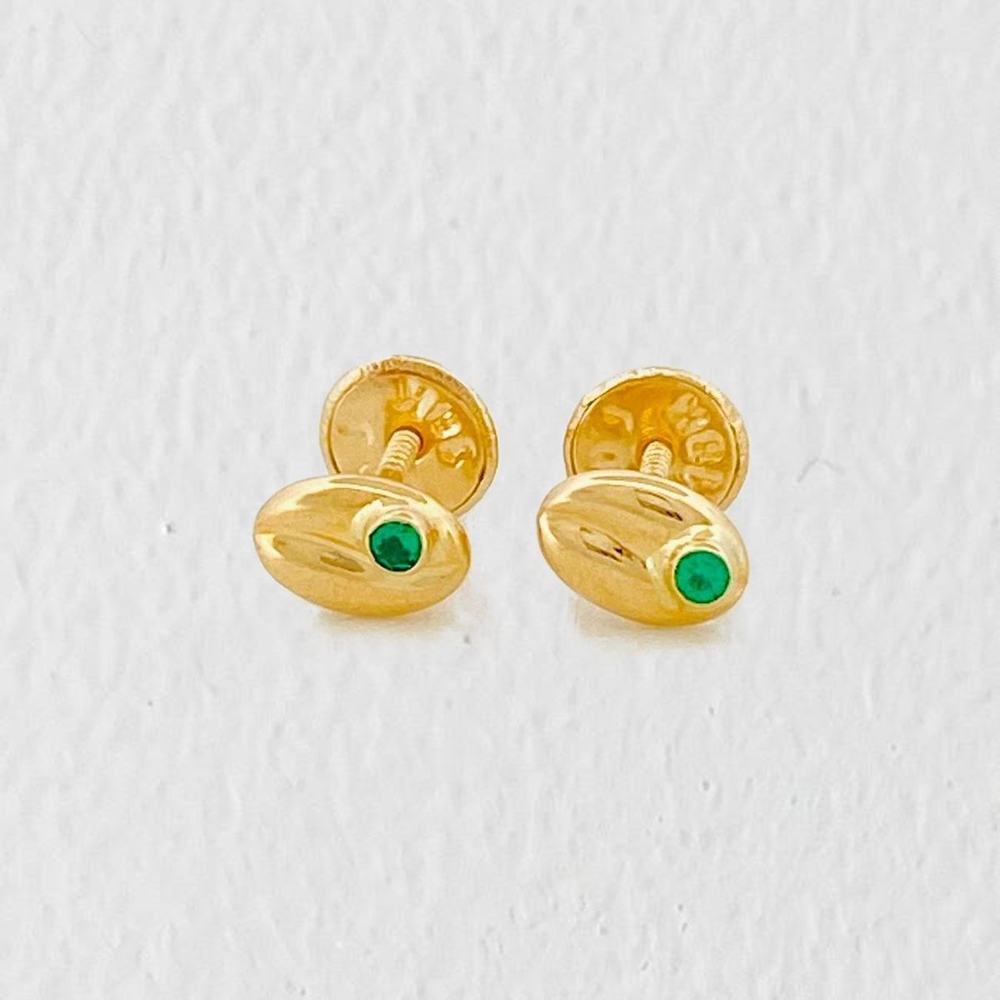 Topos Grano de Cafe 0.55g / 6.21mm Oro Amarillo 18K