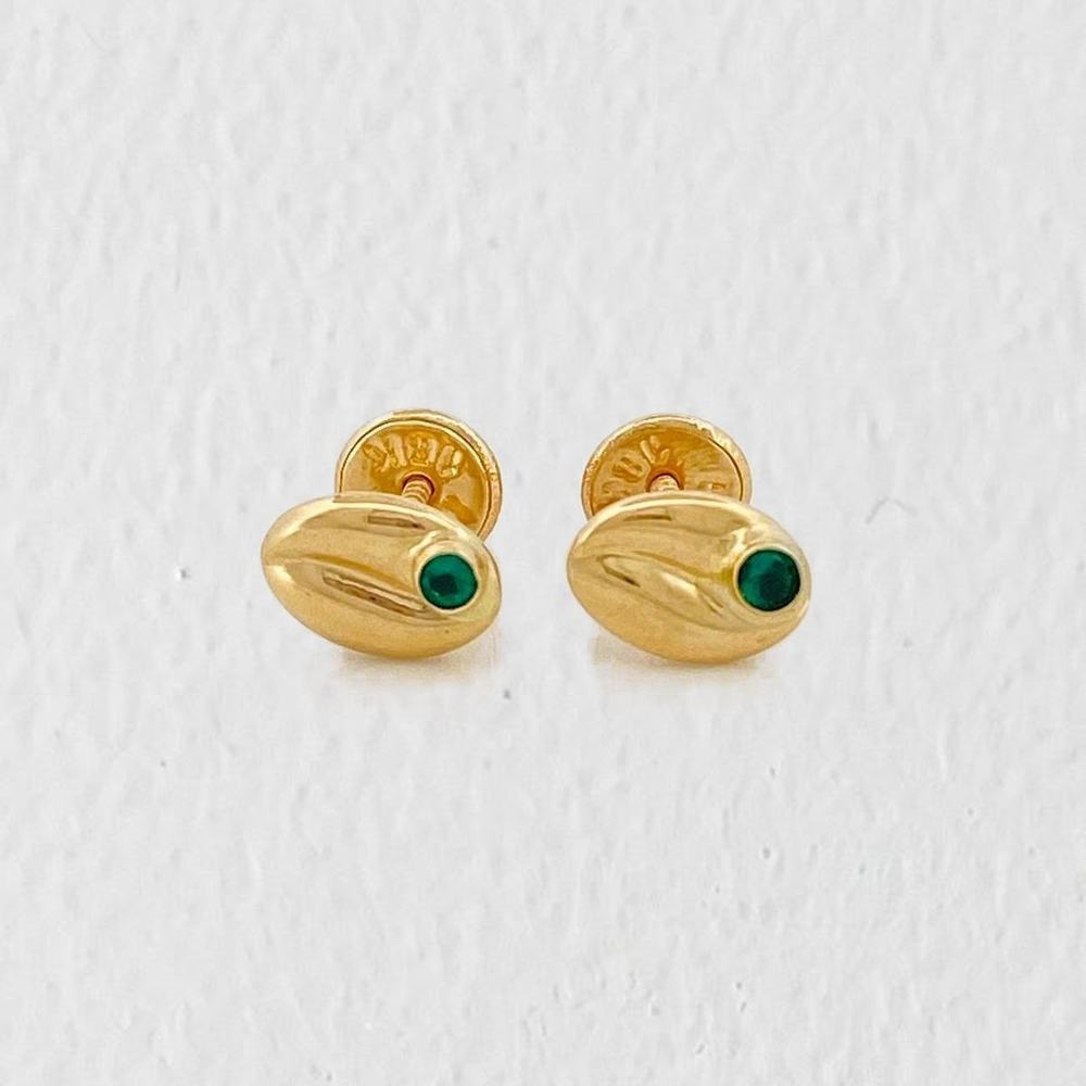 Topos Grano de Cafe 0.65g / 7.5mm Oro Amarillo 18K