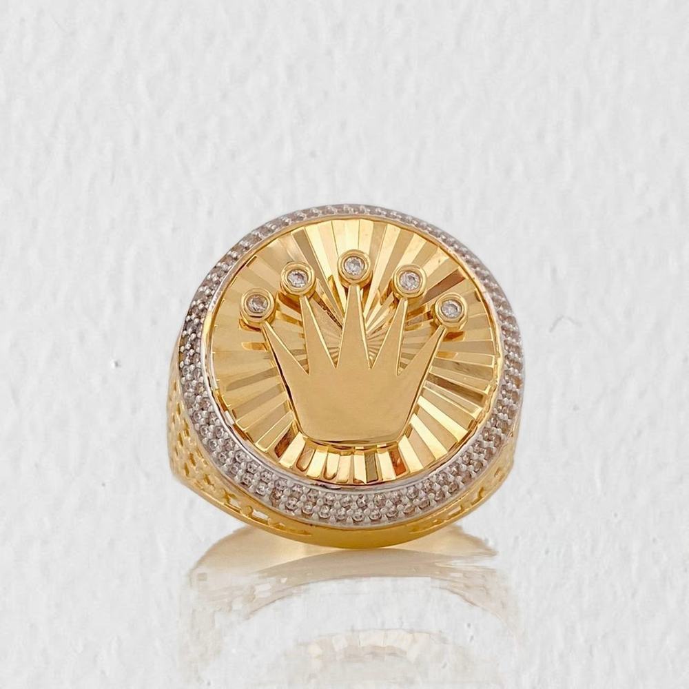 Anillo Corona Móvil 10.45g / T11 Dos Oros Amarillo Blanco 18K