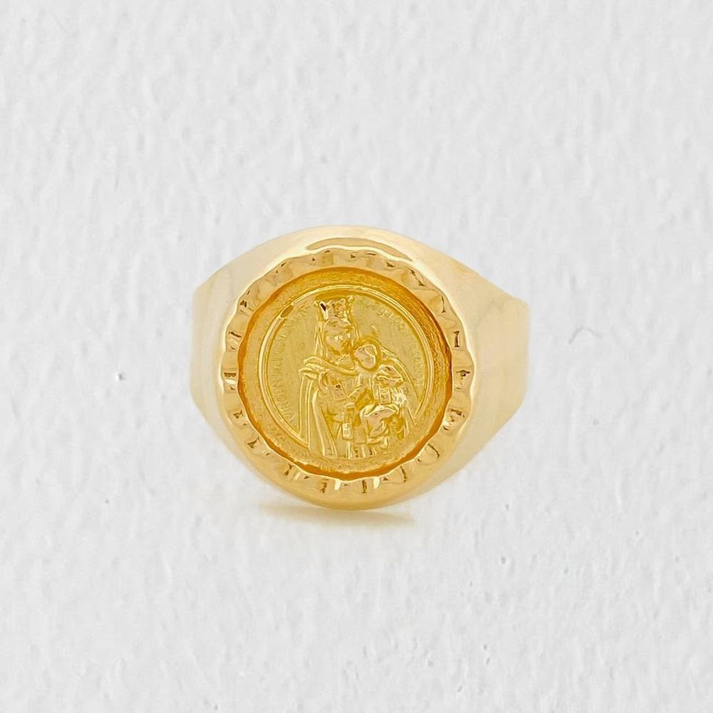 Anillo Bordeado Virgen del Carmen 3.8g / T10 Oro Amarillo 18K