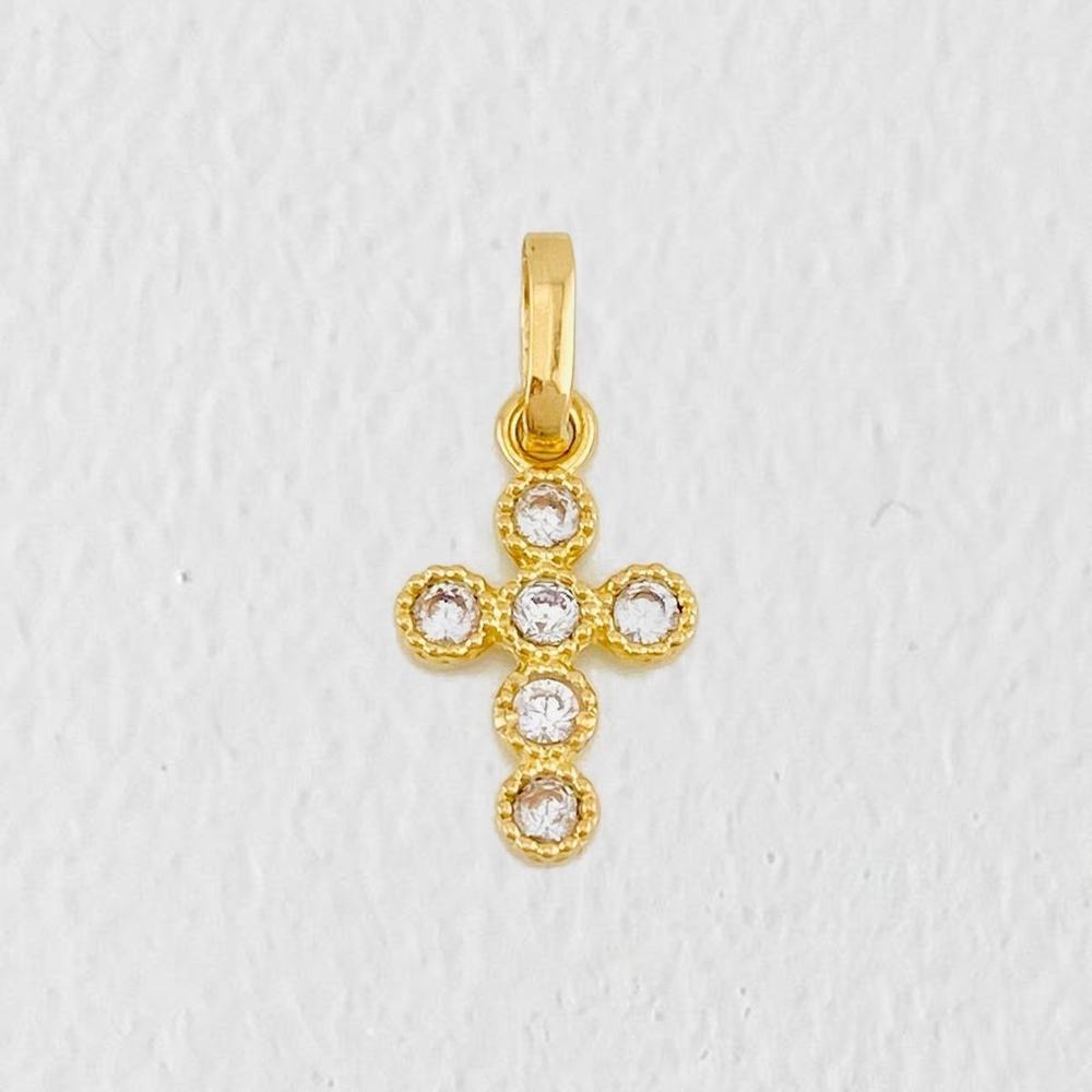 Dije Cruz Tupida 0.85g / 1.8cm Oro Amarillo 18K