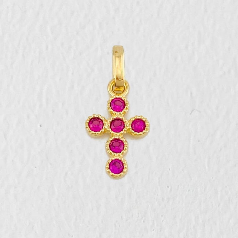 Dije Cruz Tupida 0.85g / 1.9cm Oro Amarillo 18K