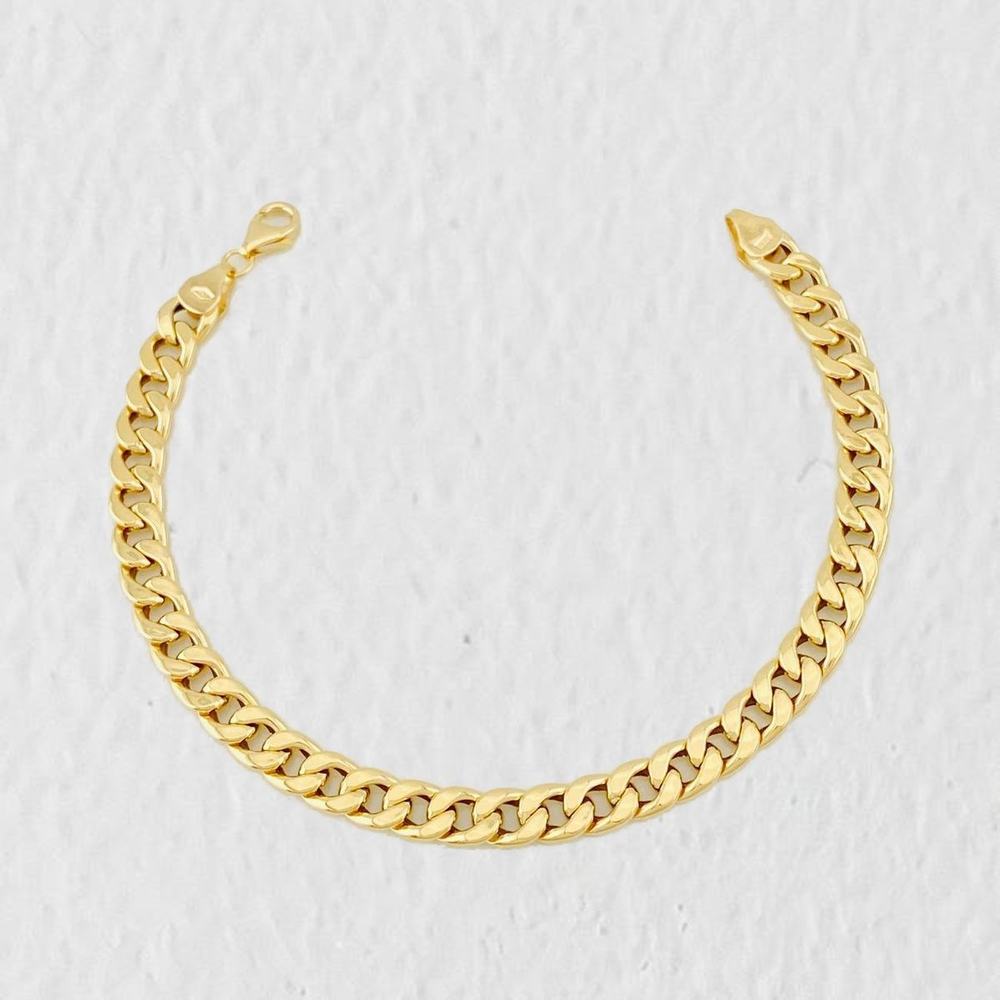 Pulso Cubano 3.45g / 18cm / 5.9mm Oro Amarillo 18K