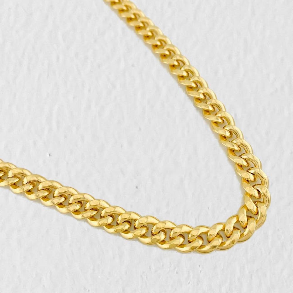 Cadena Cubana 13.5g / 60cm / 6.65mm Oro Amarillo 18K