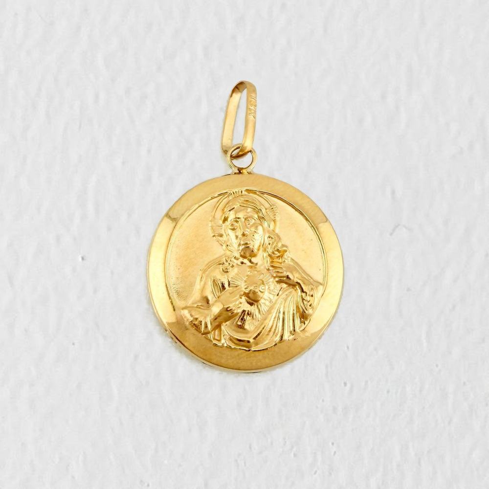 Dije Sagrado Corazón Virgen del Carmen 2.25 g / 3 cm Oro Amarillo 18K