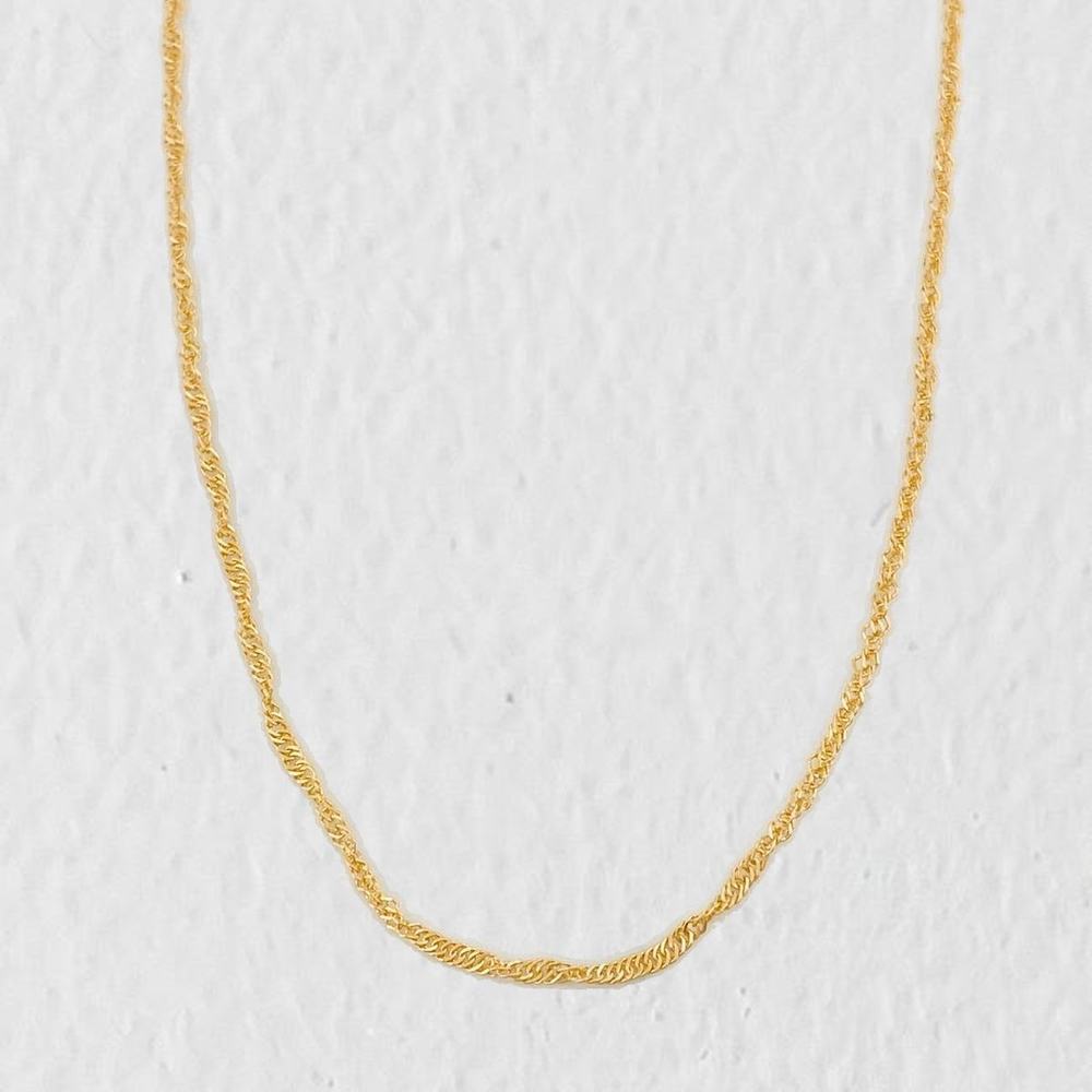 Cadena Singapur 1.45g / 40cm / 1.1mm Oro Amarillo 18K