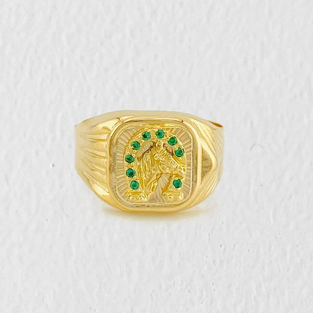 Anillo Herradura Caballo 3.7g / T10 1/4 Oro Amarillo 18K