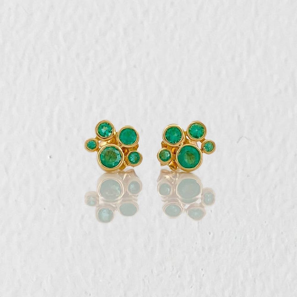 Topos Circulos Esmeraldas 41pts 1.4g / 6mm Oro Amarillo 18K