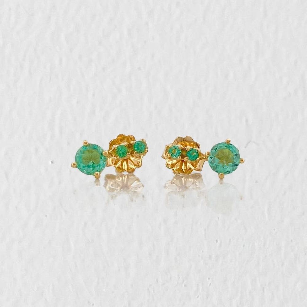 Topos Circulos Esmeraldas 50pts 1.1g / 3mm Oro Amarillo 18K